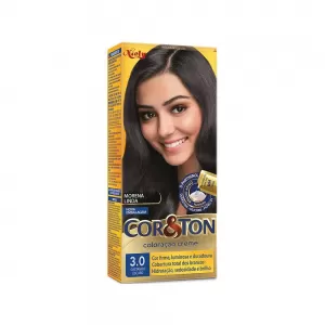 COR&TON KIT COLORACAO CREME 3.0 CASTANHO ESCURO+AMPOLA BOMBA REPARACAO x 1