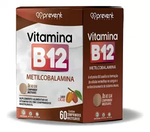 Metilcobalamina (Vitamina B12) Sabor Cacau 60Cpd