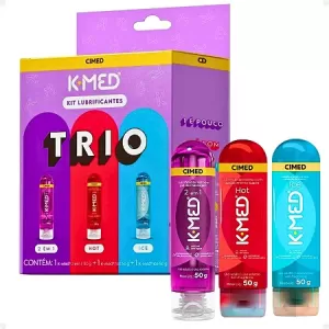 Kit Lubrificante Íntimo K-Med Trio Gel 2 em 1 + Hot + Ice 50g cada
