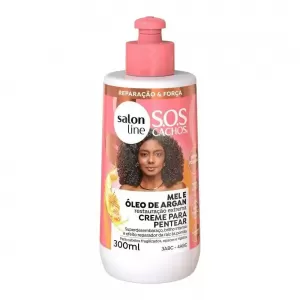 Creme para Pentear Salon Line Line S.O.S Cachos Coco Mel Cachos Intensos Mel e Óleo de Coco 300ml