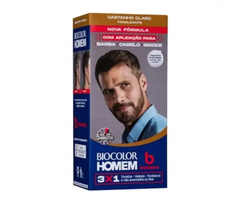 TONALIZANTE DE CABELO MASCULINO BIOCOLOR HOMEM BOZZANO CASTANHO CLARO 954353