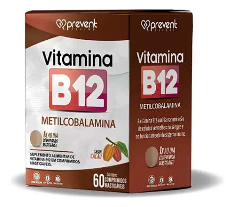 Metilcobalamina (Vitamina B12) Sabor Cacau 60Cpd